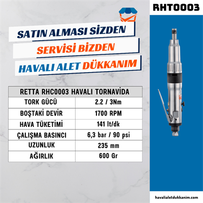 RETTA RHT0003 Havalı Tornavida