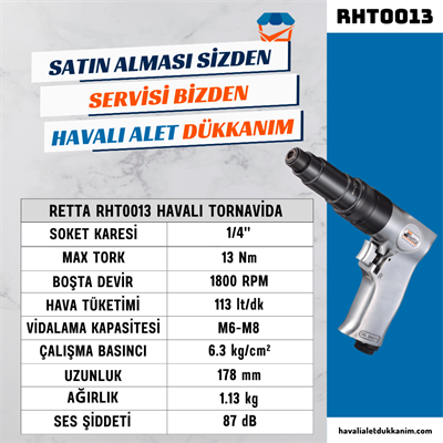 RETTA RHT0013 Havalı Tornavida 1/4 
