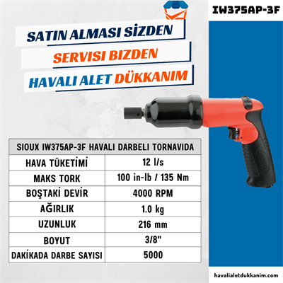 Sioux IW375AP-3F Havalı Darbeli Tornavida