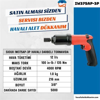 Sioux IW375AP-3P Havalı Darbeli Tornavida