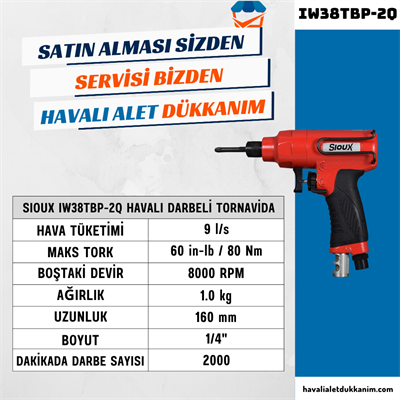 Sioux IW38TBP-2Q Havalı Darbeli Tornavida