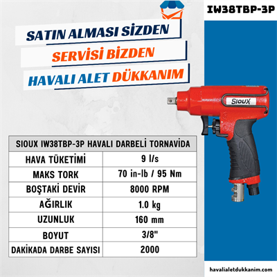 Sioux IW38TBP-3P Havalı Darbeli Tornavida
