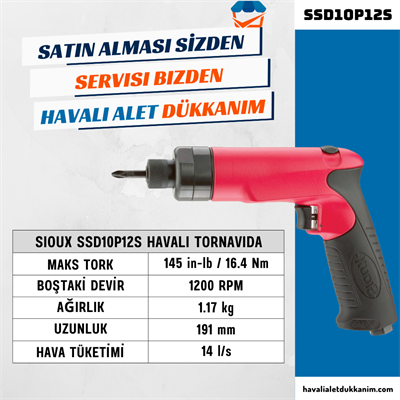 Sioux SSD10P12S Havalı Tornavida