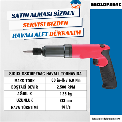 Sioux SSD10P25AC Havalı Tornavida
