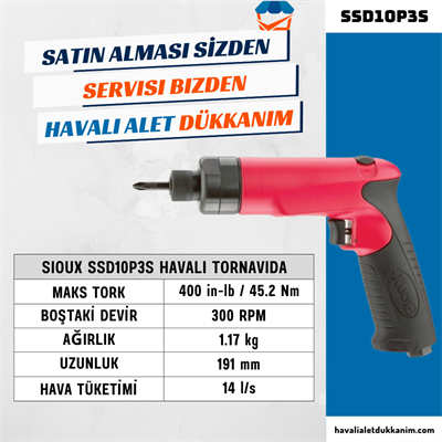 Sioux SSD10P3S Havalı Tornavida