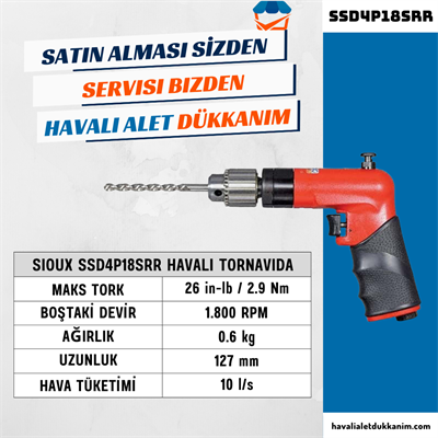 Sioux SSD4P18SRR Havalı Tornavida