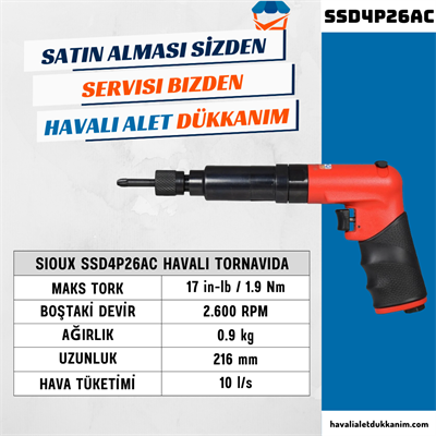Sioux SSD4P26AC Havalı Tornavida