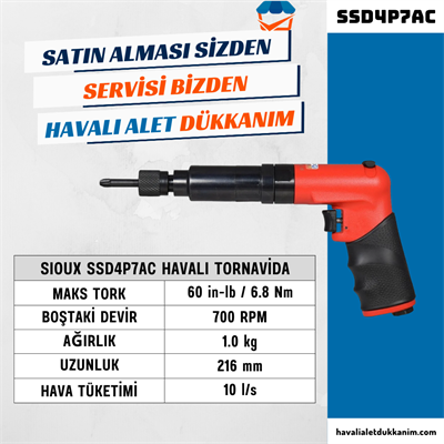 Sioux SSD4P7AC Havalı Tornavida