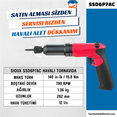 Sioux SSD6P7AC Havalı Tornavida