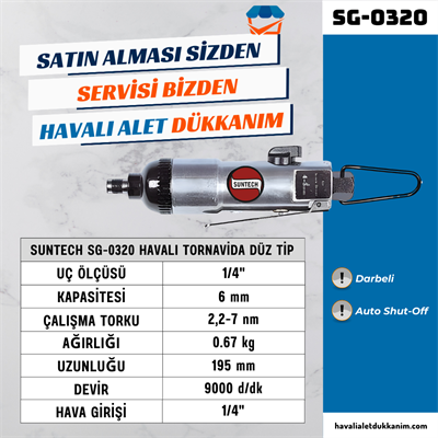 SUNTECH SG-0320 Havalı Tornavida Düz Tip