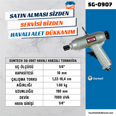 SUNTECH SG-0907 Havalı Kabzalı Tornavida