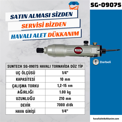 SUNTECH SG-0907S Havalı Tornavida Düz Tip
