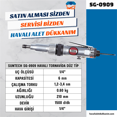 SUNTECH SG-0909 Havalı Tornavida Düz Tip