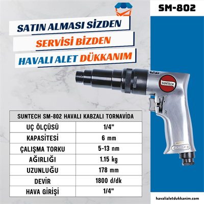 SUNTECH SM-802 Havalı Kabzalı Tornavida