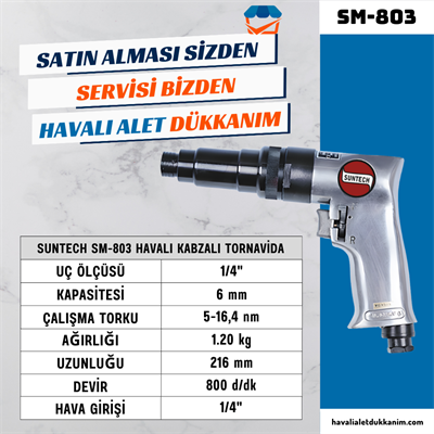 SUNTECH SM-803 Havalı Kabzalı Tornavida