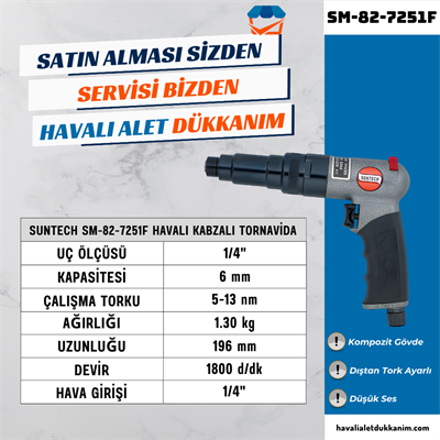 SUNTECH SM-82-7251F Havalı Kabzalı Tornavida