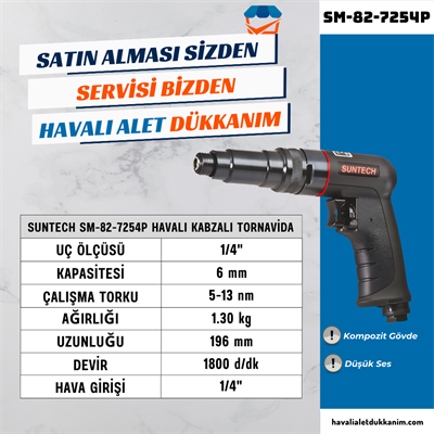 SUNTECH SM-82-7254P Havalı Kabzalı Tornavida