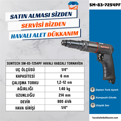 SUNTECH SM-83-7254P Havalı Kabzalı Tornavida