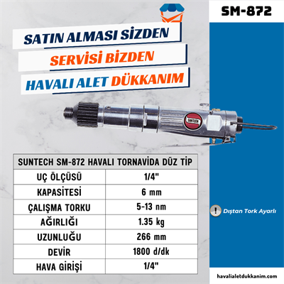 SUNTECH SM-872 Havalı Tornavida Düz Tip