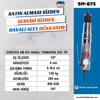 SUNTECH SM-873 Havalı Tornavida Düz Tip