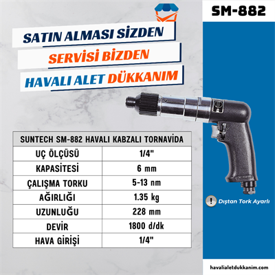 SUNTECH SM-882 Havalı Kabzalı Tornavida