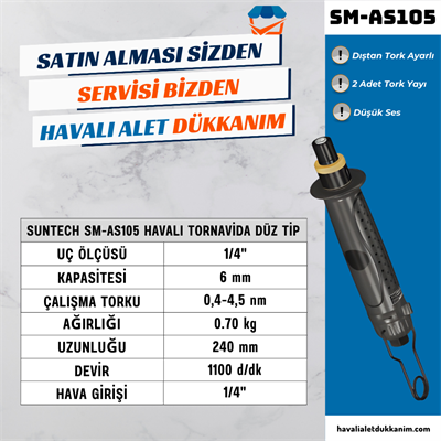 SUNTECH SM-AS105 Havalı Tornavida Düz Tip