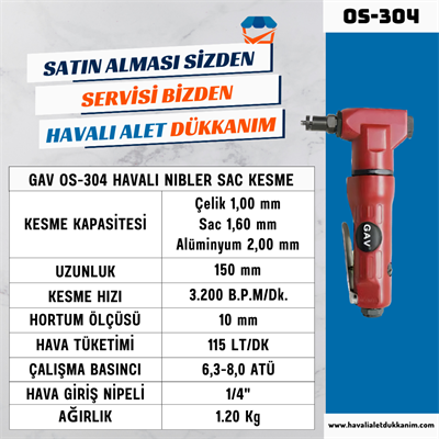 GAV OS-304 Havalı Nibler Sac Kesme