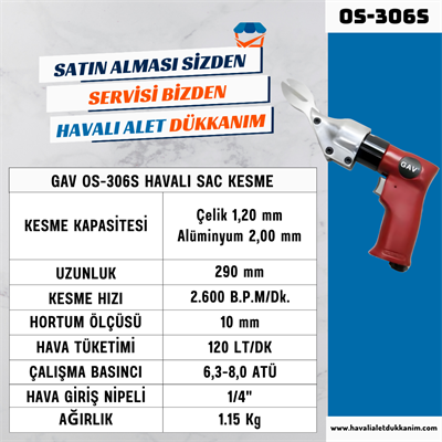 GAV OS-306S Havalı Sac Kesme