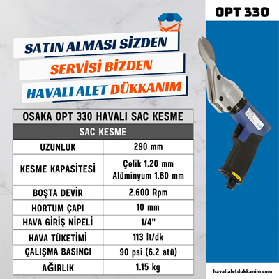 OSAKA OPT 330 Havalı Sac Kesme