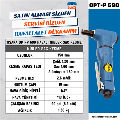 OSAKA OPT-P 690 Havalı Nibler Sac Kesme