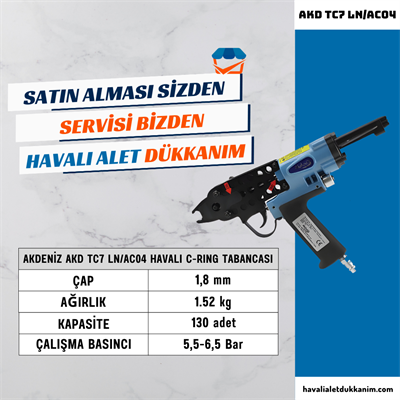 AKDENİZ AKD TC7 LN/AC04 Havalı C-Ring Tabancası (Uzun Burun) 