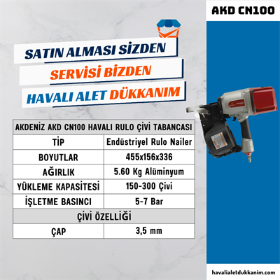 AKDENİZ AKD CN100 Havalı Epal Rulo Çivi Tabancası