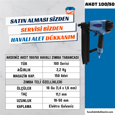 AKDENİZ AKDT 100/50 Havalı Zımba Tabancası