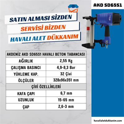 AKDENİZ AKD SD65S1 Havalı Beton Tabancası