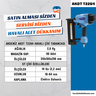 AKDENİZ AKDT T2264 Havalı Çivi Tabancası