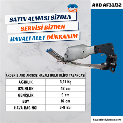 AKDENİZ AKD AF31/32 Havalı Rulo Klips Tabancası