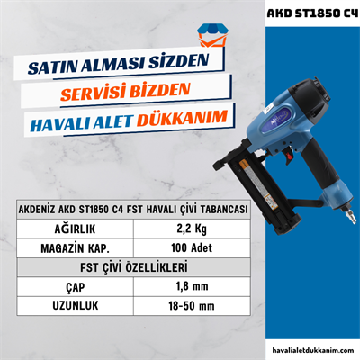 AKDENİZ AKD ST1850 C4 FST Havalı Çivi Tabancası 1,8 mm