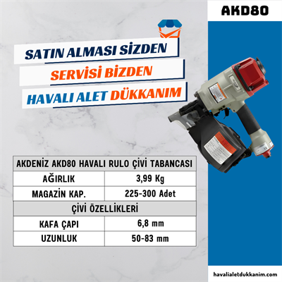 AKDENİZ AKD80 Havalı Rulo Çivi Tabancası