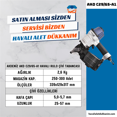 AKDENİZ AKD C29/65-A1 Havalı Rulo Çivi Tabancası