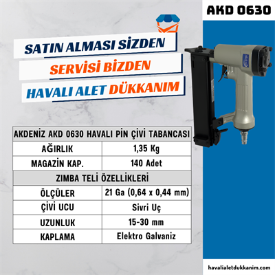 AKDENİZ AKD 0630 Havalı Pin Çivi Tabancası 0,6 mm