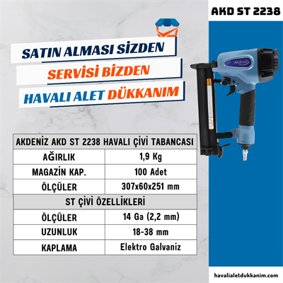AKDENİZ AKD ST 2238 T Havalı Çivi Tabancası