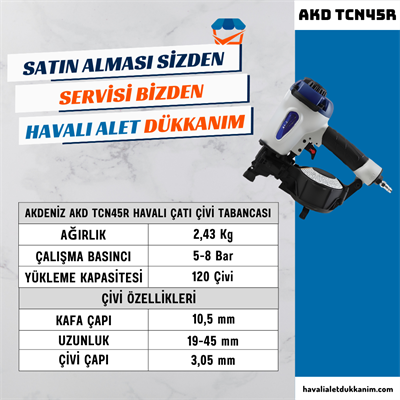 AKDENİZ AKD TCN45R Havalı Çatı Çivi (Shingle) Tabancası