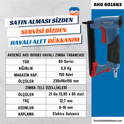 AKDENİZ AKD 8016B3 Havalı Zımba Tabancası