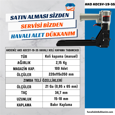 AKDENİZ AKD ADCSY-19-35 Havalı Koli Kapama Tabancası