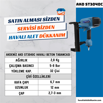 AKDENİZ AKD ST3040C Havalı Beton Tabancası