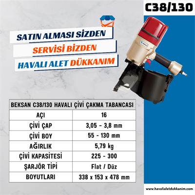 BEKSAN C38/130 Havalı Çivi Çakma Tabancası