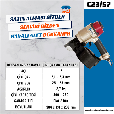 BEKSAN C23/57 Havalı Çivi Çakma Tabancası