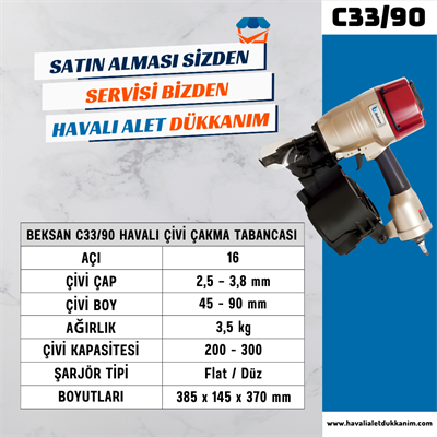 BEKSAN C33/90 Havalı Çivi Çakma Tabancası