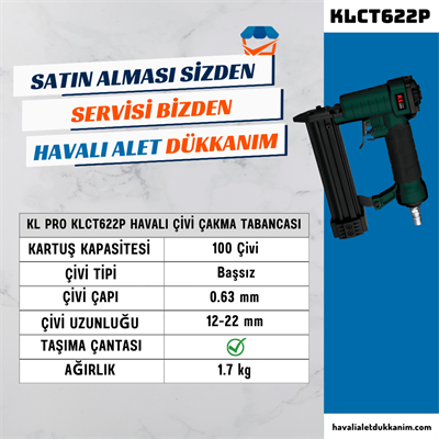 KL PRO KLCT622P Havalı Çivi Çakma Tabancası