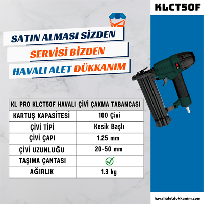 KL PRO KLCT50F Havalı Çivi Çakma Tabancası
